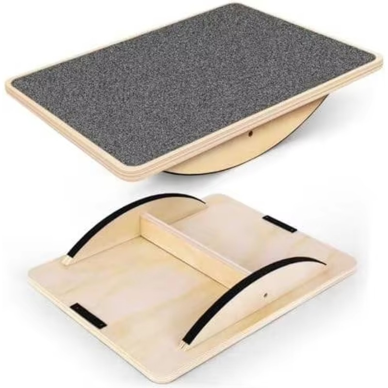 Balance Board Fitness - Ahşap Denge Tahtası Eğitim Tahtası Masif