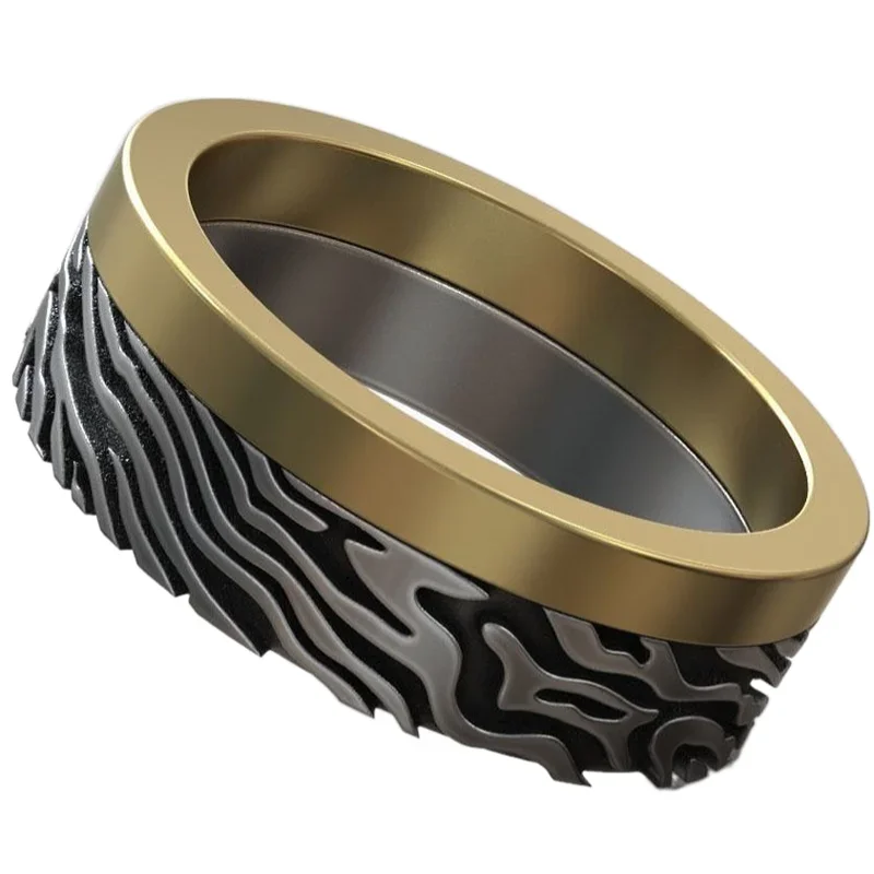 Fitness Tracker Band - 7-10g Mokume Gane Şam Desenli Alyans