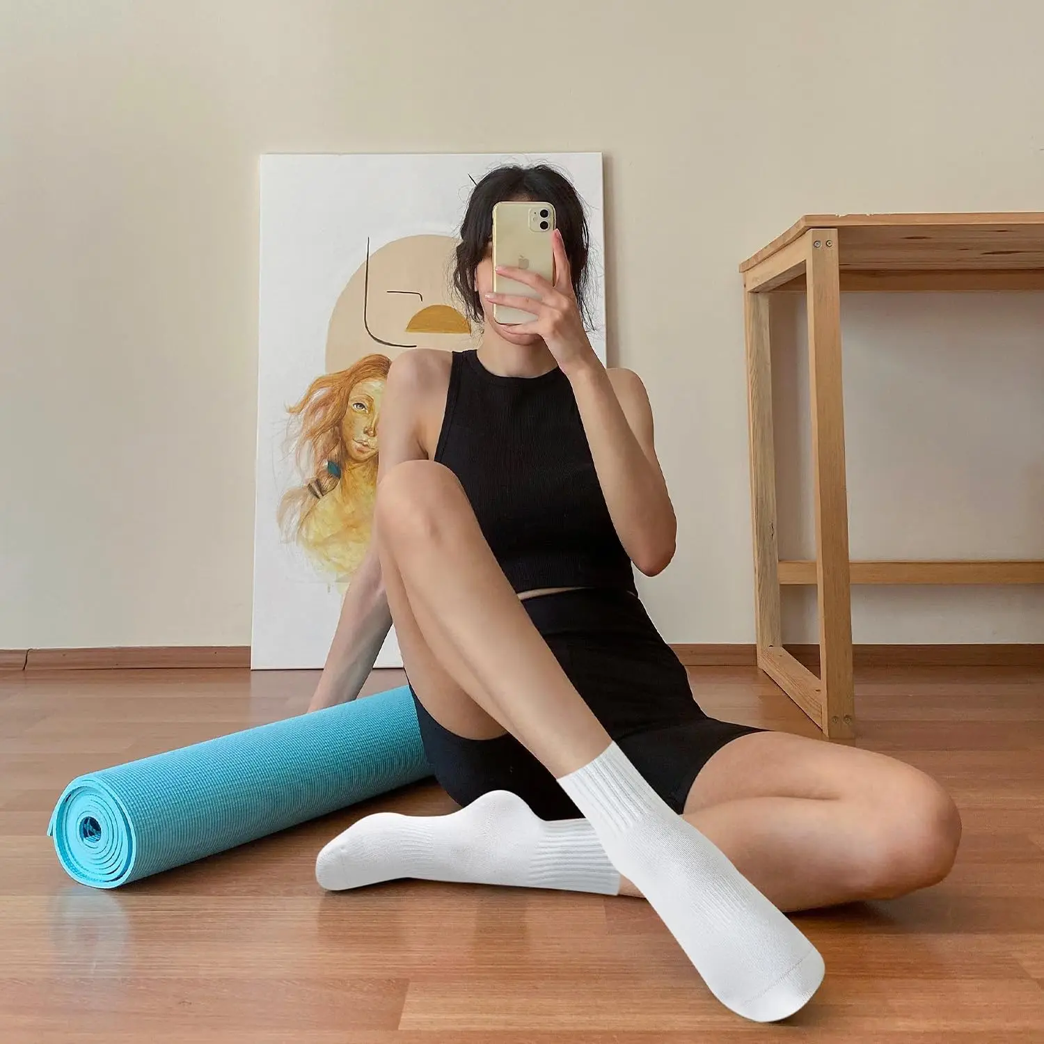 4 çift kadın yoga çorabı, düz  - Yoga & Fitness Classes By Niharika Zirakpur Reviews incelemesi ve fiyatı